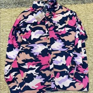 Missguided camo button down shirt